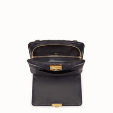 Load image into Gallery viewer, Fendi Black Upside Down F Logo Embossed Leather Crossbody Belt Bag