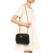 Load image into Gallery viewer, Fendi Black Upside Down F Logo Embossed Leather Crossbody Belt Bag