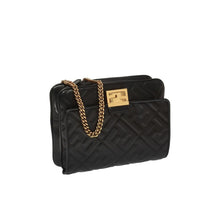 Load image into Gallery viewer, Fendi Black Upside Down F Logo Embossed Leather Crossbody Belt Bag