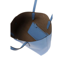 Load image into Gallery viewer, FENDI Leather Baby Blue Shopping Tote Cut Out Fendi Logo